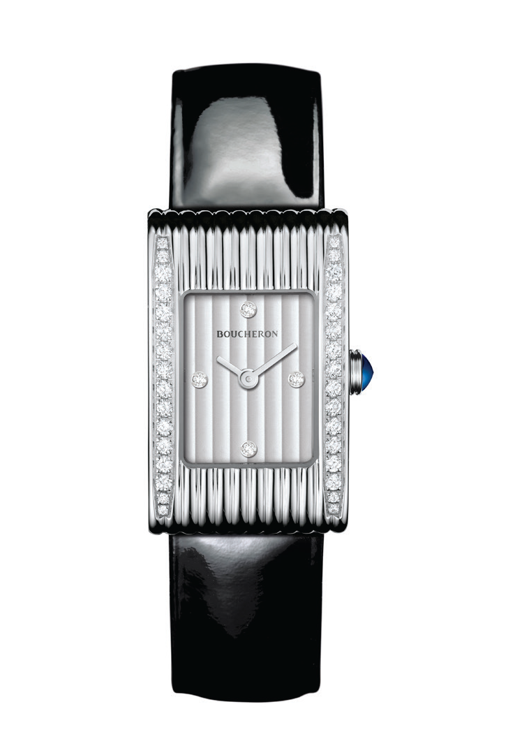 ساعة "روفليه" Reflet من "بوشرون" Boucheron بالفولاذ المرصع بالماس.