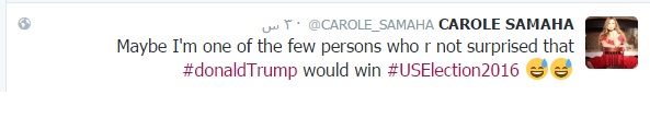 تغريدة كارول سماحة ترامب
