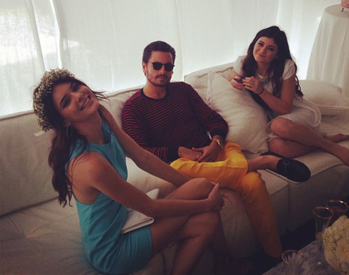 Scott Disick with Kendall and Kylie Jenner